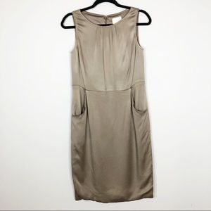 St John Couture Gold Champagne Satin Dress sz 6